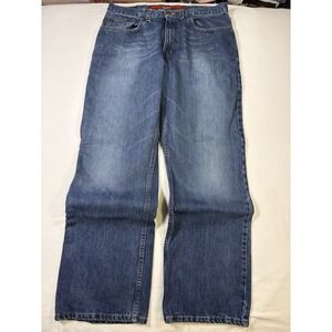 Vtg 2001 Mudd Double Barrel Jeans 34x30 Baggy Skater Wide Leg Blue Denim Y2K